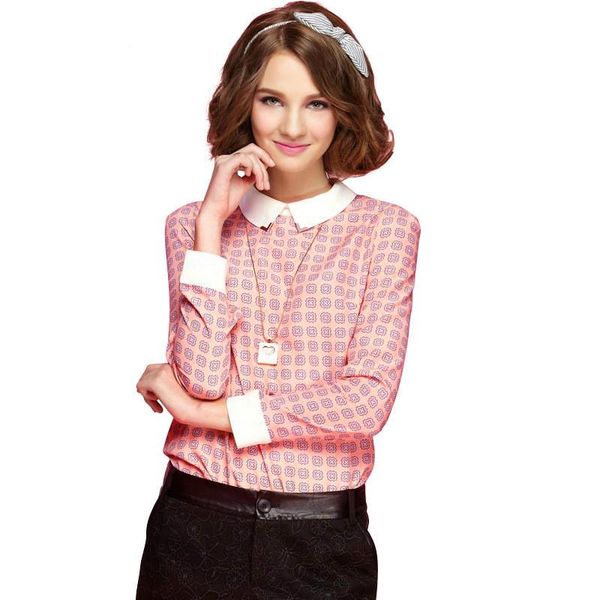 spring summer women clothes chiffon blouse large size turn-down collar long sleeve shirt girls sweet printing casual clothing, White
spring summer women clothes chiffon blouse large size turn-down collar long sleeve shirt girls sweet printing casual clothing, White