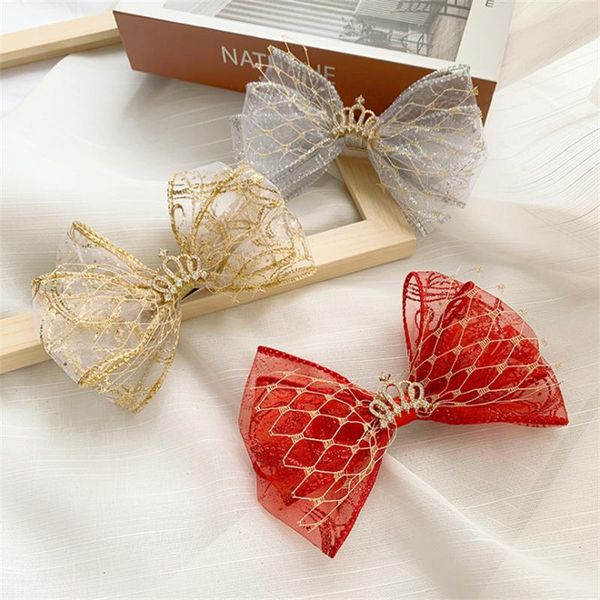 hair accessories 10pcs/lot fashion gauze mesh bows for girls korea princess clips crown ornaments hairpins, Slivery;white
hair accessories 10pcs/lot fashion gauze mesh bows for girls korea princess clips crown ornaments hairpins, Slivery;white