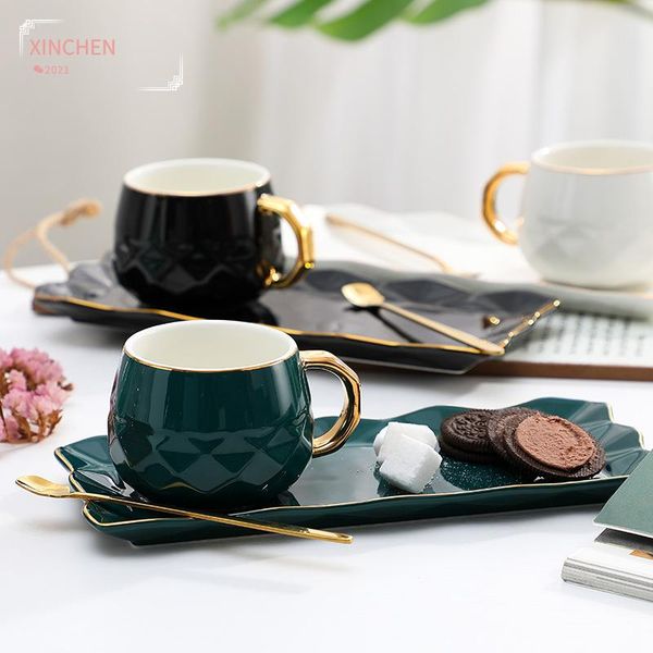 cups & saucers black ceramic coffee cup modern european leisure entertainment gift mug with spoon three- piece and saucer set dinkware
cups & saucers black ceramic coffee cup modern european leisure entertainment gift mug with spoon three- piece and saucer set dinkware