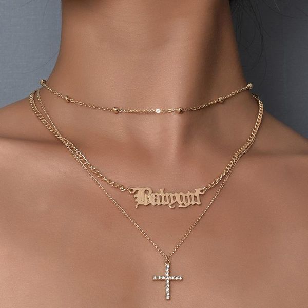 pendant necklaces ywzixln boho bijoux multi-layer gold color crystal cross fashion jewelry for women elegant accessories n082, Silver
pendant necklaces ywzixln boho bijoux multi-layer gold color crystal cross fashion jewelry for women elegant accessories n082, Silver