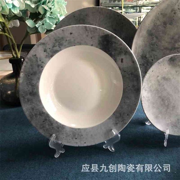 ins spaghetti household straw hat soup creative simple cement dinner western food deep salad plate
ins spaghetti household straw hat soup creative simple cement dinner western food deep salad plate