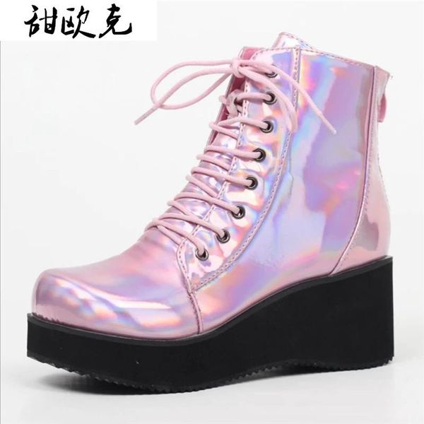 boots 2021 ankle women lacing motorcycle wedges platform casual fashion punk short plus size botas mujer, Black
boots 2021 ankle women lacing motorcycle wedges platform casual fashion punk short plus size botas mujer, Black