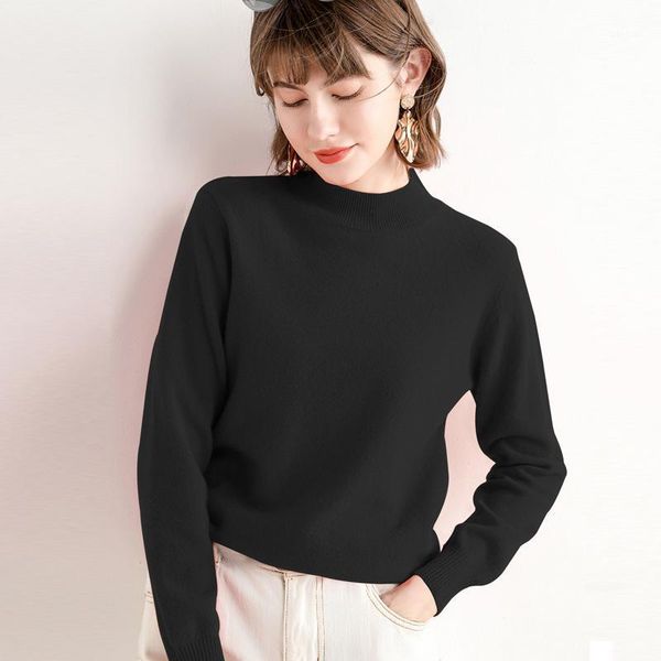 women's sweaters 2021 fashion korean thick wool knitted pullover solid long sleeve slim soft warm pull femme, White;black
women's sweaters 2021 fashion korean thick wool knitted pullover solid long sleeve slim soft warm pull femme, White;black