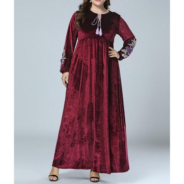 casual dresses women's plus soze elegant embroidery robe femme long sleeve arab women size velvet dress female clothes, Black;gray
casual dresses women's plus soze elegant embroidery robe femme long sleeve arab women size velvet dress female clothes, Black;gray