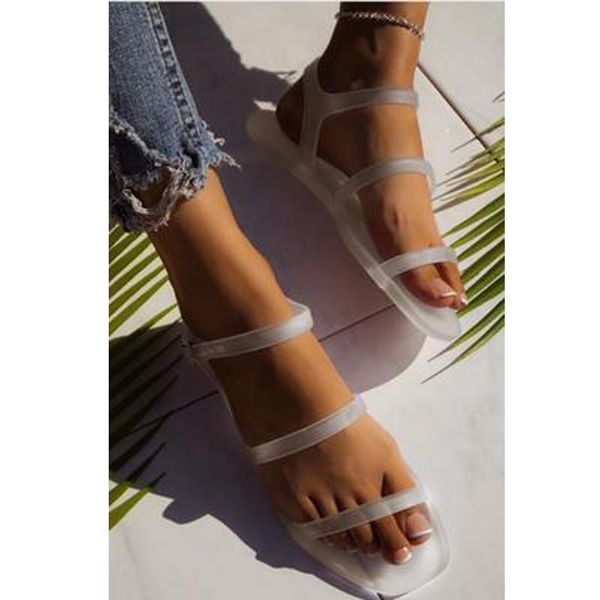 2021 summer new fashion all-match buckle large size female sandals transparent jelly color flat casual women sandals, Black
2021 summer new fashion all-match buckle large size female sandals transparent jelly color flat casual women sandals, Black