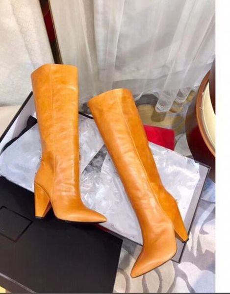 tapered heel knee boots genuine leather women slip-on thigh-high boots femininas pointed toe boot, Black
tapered heel knee boots genuine leather women slip-on thigh-high boots femininas pointed toe boot, Black