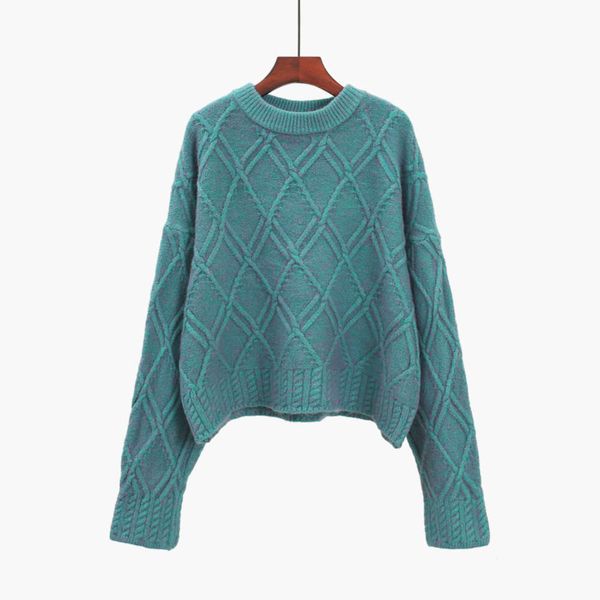 short diamond mesh thickened pullover women's new student loose fitting twist sweater for autumn and winter 2020, White;black
short diamond mesh thickened pullover women's new student loose fitting twist sweater for autumn and winter 2020, White;black