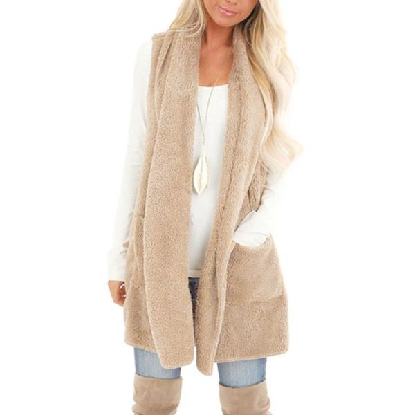 women's fur & faux 2021 autumn warm winter coat woman thick sleeveless ladies solid oversized teddy jacket female plush long vintage ou, Black
women's fur & faux 2021 autumn warm winter coat woman thick sleeveless ladies solid oversized teddy jacket female plush long vintage ou, Black