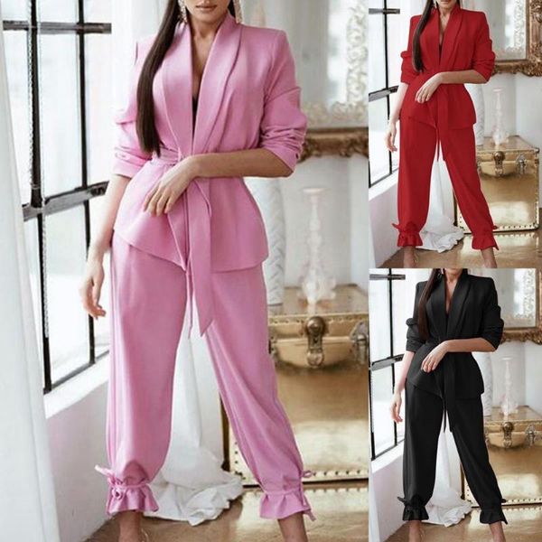women's two piece pants solid color lady suits women outfits 2021 autumn winter blazer coat ankle banded cropped pieces set tracksuit, White
women's two piece pants solid color lady suits women outfits 2021 autumn winter blazer coat ankle banded cropped pieces set tracksuit, White
