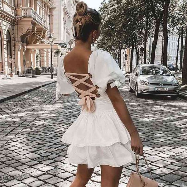 lace up bandage hollow out back party dress women fashion summer o neck bowtie puff sleeve two-layered mini ball gown 210603, Black;gray
lace up bandage hollow out back party dress women fashion summer o neck bowtie puff sleeve two-layered mini ball gown 210603, Black;gray