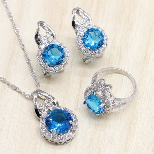earrings & necklace sky blue cz stones wedding silver color jewelry sets pendant rings for women dubai jewelery set
earrings & necklace sky blue cz stones wedding silver color jewelry sets pendant rings for women dubai jewelery set