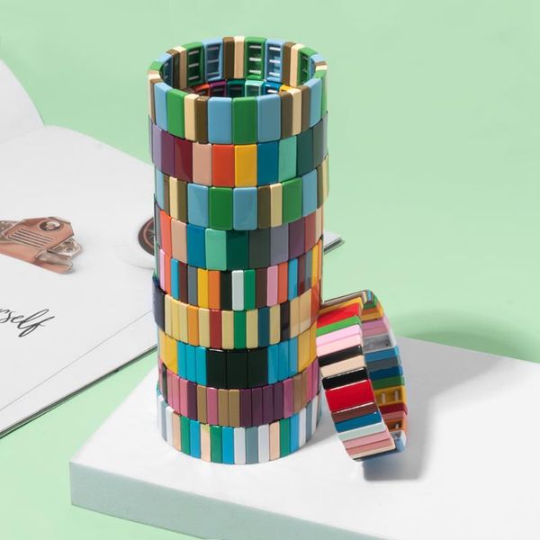 beaded, strands miyouke colorful enamel bracelet thick geometric stretch bangles for birthday gift selling, Black
beaded, strands miyouke colorful enamel bracelet thick geometric stretch bangles for birthday gift selling, Black