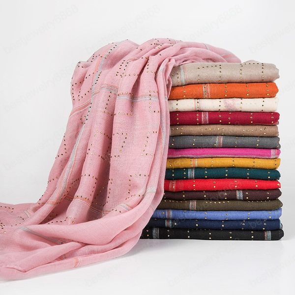 women wrinkle scarf rhinestone plaid muslim hijab scarf turban head wrap solid color pleated scarves, Blue;gray
women wrinkle scarf rhinestone plaid muslim hijab scarf turban head wrap solid color pleated scarves, Blue;gray