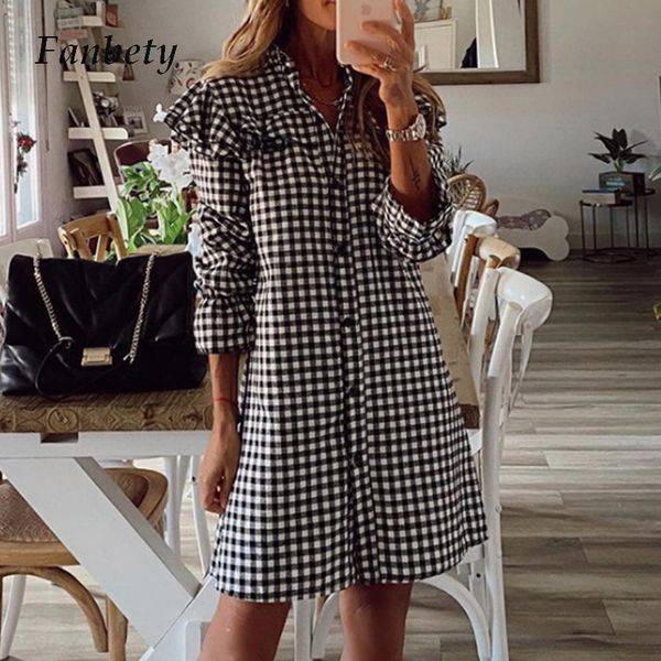 2021 new spring vintage plaid printed buttons ruffle es women elegant long sleeve party streetwear casual vestidos 1uuw, Black;gray
2021 new spring vintage plaid printed buttons ruffle es women elegant long sleeve party streetwear casual vestidos 1uuw, Black;gray