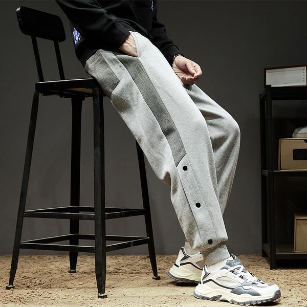 men's pants sports running wild pure color laser hip-hop street style overalls fashion trend loose leisure youth, Black
men's pants sports running wild pure color laser hip-hop street style overalls fashion trend loose leisure youth, Black