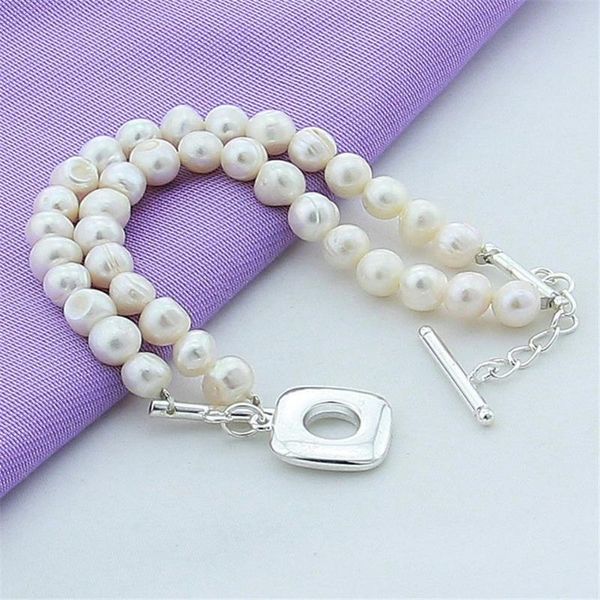 beaded, strands delicate 925 silver double chain natural freshwater 8mm pearl bracelet for women wedding engagement party fashion jewelry, Black
beaded, strands delicate 925 silver double chain natural freshwater 8mm pearl bracelet for women wedding engagement party fashion jewelry, Black