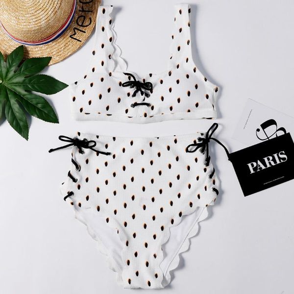 2021 new bikini swimwear women's lovely swimwear off shoulder high waist wave point bikini beach
2021 new bikini swimwear women's lovely swimwear off shoulder high waist wave point bikini beach