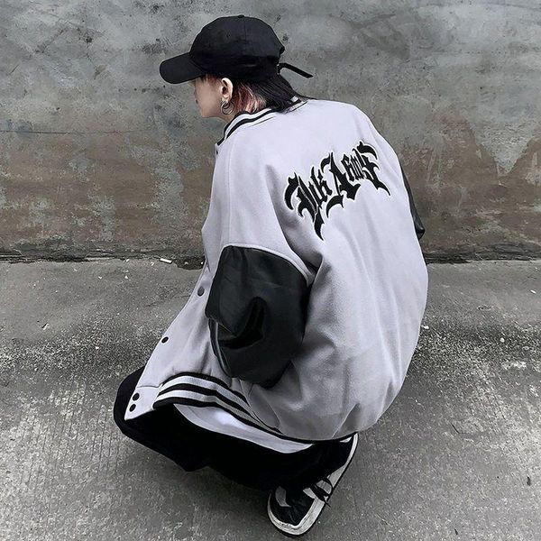 men's jackets spring autumn jacket men women hip-hop letter leather sleeve stitching baseball uniform high street handsome versatile, Black;brown 
men's jackets spring autumn jacket men women hip-hop letter leather sleeve stitching baseball uniform high street handsome versatile, Black;brown