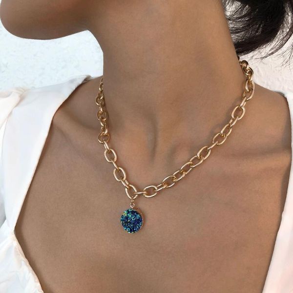 pendant necklaces hip hop punk style thick chain resin necklace neck clavicle for women girls wedding jewelry, Silver
pendant necklaces hip hop punk style thick chain resin necklace neck clavicle for women girls wedding jewelry, Silver