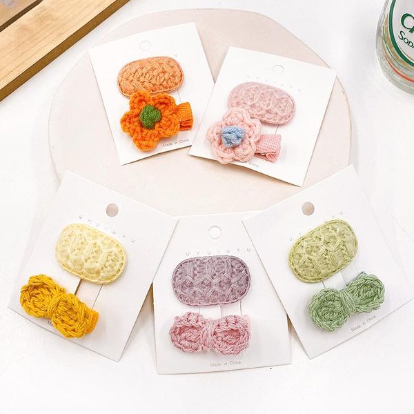 2 pcs/set children cute knitting flower bow ornament hair clips baby girls lovely oval barrettes hairpins kids hair accessories, Slivery;white
2 pcs/set children cute knitting flower bow ornament hair clips baby girls lovely oval barrettes hairpins kids hair accessories, Slivery;white