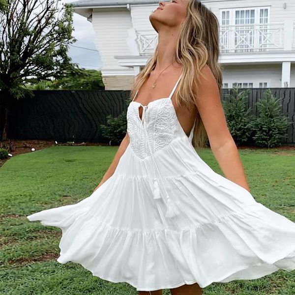 2021 new beach wear swim mini women v neck sleeveless short dresses summer cotton strap dress vestido gxs7, White
2021 new beach wear swim mini women v neck sleeveless short dresses summer cotton strap dress vestido gxs7, White