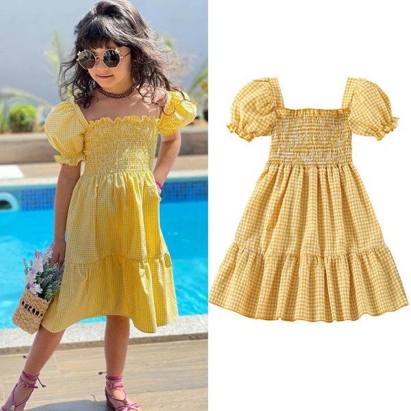 girl's dresses focusnorm 2-7y summer infant kids girls holiday dress 2 colors puff sleeve plaid printed ruffles a-line knee length, Red;yellow
girl's dresses focusnorm 2-7y summer infant kids girls holiday dress 2 colors puff sleeve plaid printed ruffles a-line knee length, Red;yellow