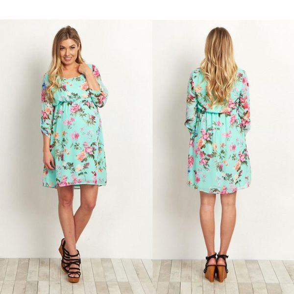 maternity dresses women's floral three-quarter sleeve dress pregnant nursing nightgown pregnancy printed clothes, White
maternity dresses women's floral three-quarter sleeve dress pregnant nursing nightgown pregnancy printed clothes, White