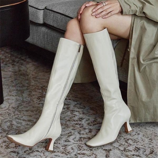 boots knee-high women shoes genuine leather high heel long square toe thin heels zip lady autumn winter 40, Black
boots knee-high women shoes genuine leather high heel long square toe thin heels zip lady autumn winter 40, Black