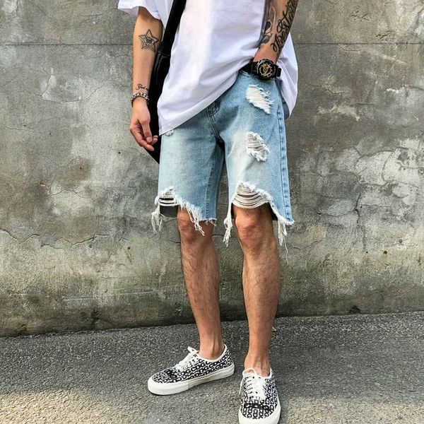 men's jeans summer loose straight men shorts hip hop beggar irregular denim fashion casual male knee-length, Blue
men's jeans summer loose straight men shorts hip hop beggar irregular denim fashion casual male knee-length, Blue