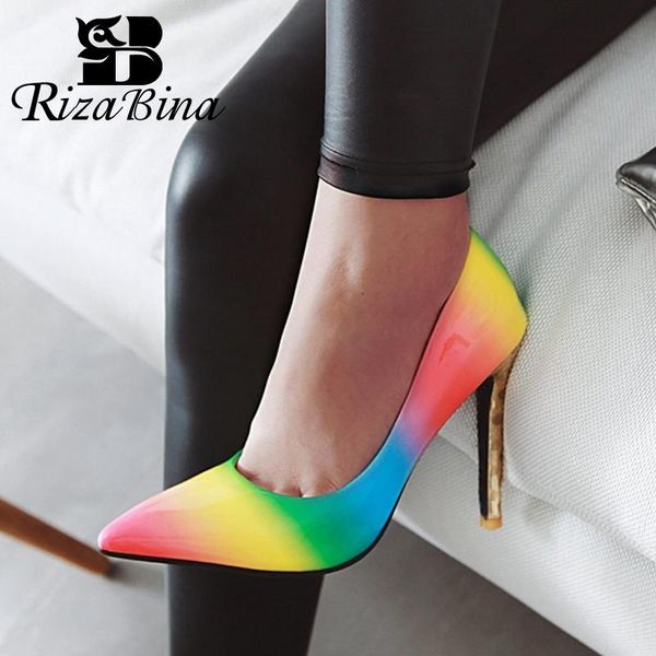 dress shoes rizabina candy clor women pumps fashion party sheos pointed toe thin high heels slip on wedding footwear size 34-47, Black
dress shoes rizabina candy clor women pumps fashion party sheos pointed toe thin high heels slip on wedding footwear size 34-47, Black