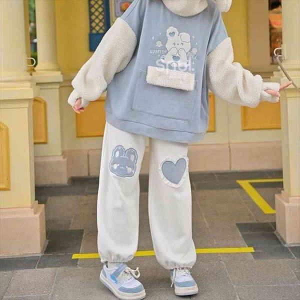 kawaii wide leg fall clothes womens capri japanese rabbit embroidery fashion trousers high waist clothing, Black;white
kawaii wide leg fall clothes womens capri japanese rabbit embroidery fashion trousers high waist clothing, Black;white