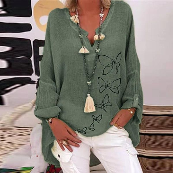 women's blouses & shirts women casual butterflies print fashion long sleeves plus size streetwear linen cotton blouse 2021 female blusa, White
women's blouses & shirts women casual butterflies print fashion long sleeves plus size streetwear linen cotton blouse 2021 female blusa, White
