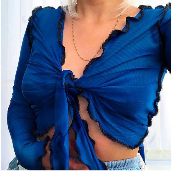 women's t-shirt 2021 bow tie up deep v ruffles long sleeve cardigan crop for women t shirt fall winter fashion woman tshirts s//l, White
women's t-shirt 2021 bow tie up deep v ruffles long sleeve cardigan crop for women t shirt fall winter fashion woman tshirts s//l, White