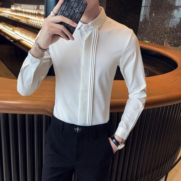 men's dress shirts british style year tuxedo long sleeves simple fashion front pleated design casual color-in, White;black
men's dress shirts british style year tuxedo long sleeves simple fashion front pleated design casual color-in, White;black