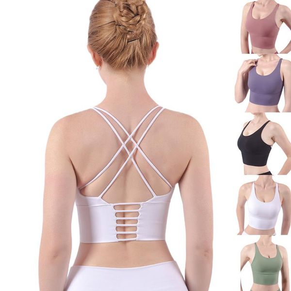yoga outfits double shoulder strap beauty back cross sports vest fitness tank women slim shirt running internal chest pad, White;red
yoga outfits double shoulder strap beauty back cross sports vest fitness tank women slim shirt running internal chest pad, White;red