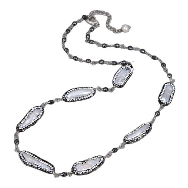 guaiguai jewelry natural white biwa keshi pearl black marcasite faceted round hematite necklace handmade for women real gems stone lady fash, Silver
guaiguai jewelry natural white biwa keshi pearl black marcasite faceted round hematite necklace handmade for women real gems stone lady fash, Silver