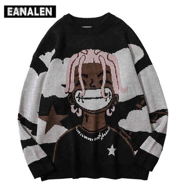 harajuku vintage cartoon anime knitted men winter oversized men's rock hip hop rap pullover women jumper ugly sweater, Black
harajuku vintage cartoon anime knitted men winter oversized men's rock hip hop rap pullover women jumper ugly sweater, Black