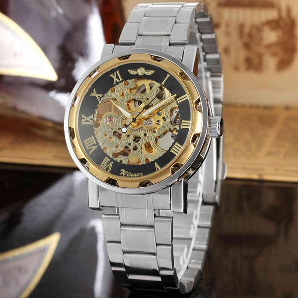 winner transparent skeleton dial mens watch brand luxury rustless steel band military relogio male montre men's watches, Slivery;brown
winner transparent skeleton dial mens watch brand luxury rustless steel band military relogio male montre men's watches, Slivery;brown