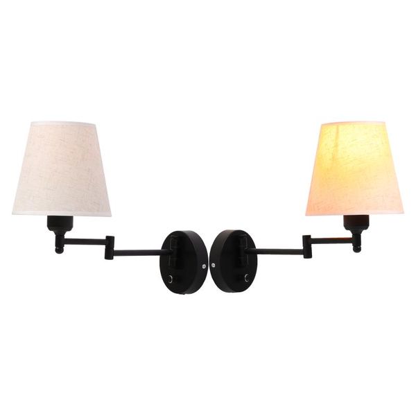 wall lamp light swinging arm e27 socket with linen lampshade plug-in or mounted installation for bedroom living room
wall lamp light swinging arm e27 socket with linen lampshade plug-in or mounted installation for bedroom living room