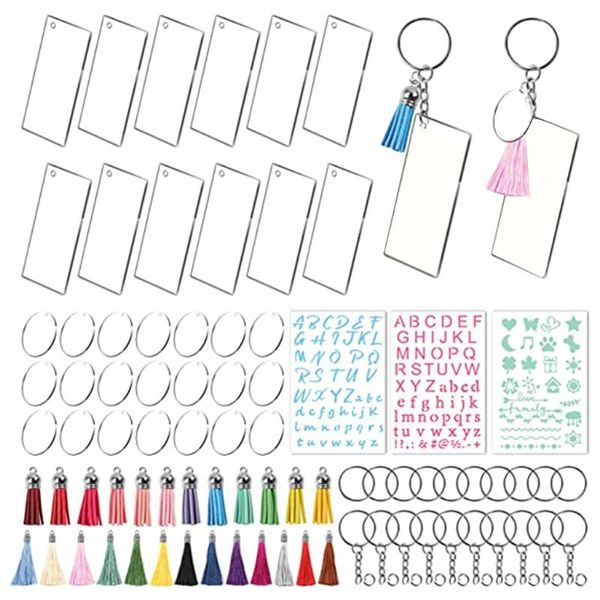 keychains l93e 50 pieces acrylic keychain blanks clear set for diy crafts gift tags, Silver
keychains l93e 50 pieces acrylic keychain blanks clear set for diy crafts gift tags, Silver