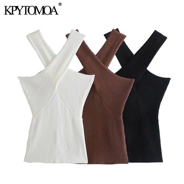 kpytomoa women fashion cross straps knitted tank vintage strapless slim fitted female camis chic 210705, White
kpytomoa women fashion cross straps knitted tank vintage strapless slim fitted female camis chic 210705, White