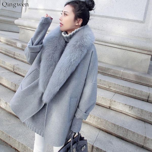 women's jackets women fashion autumn winter woolen coat animal fur warm wool long abrigos mujer invierno 2021, Black;brown
women's jackets women fashion autumn winter woolen coat animal fur warm wool long abrigos mujer invierno 2021, Black;brown