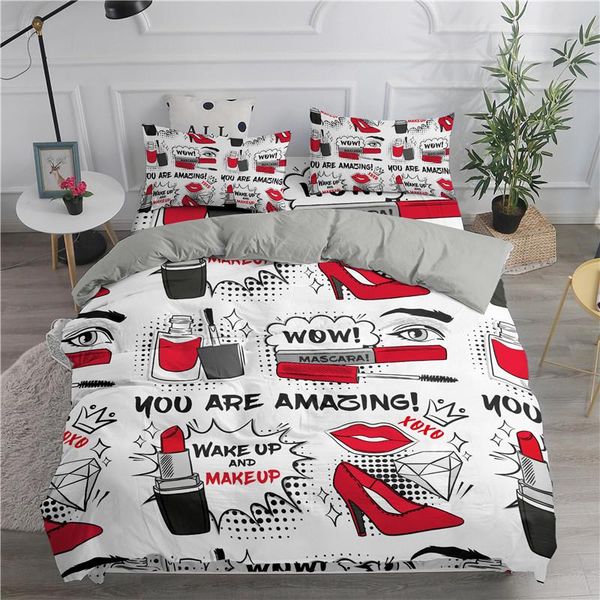 bedding sets 3d set lips lipstick print duvet cover bedclothes with pillowcase bed 2/3pc home textiles for adults
bedding sets 3d set lips lipstick print duvet cover bedclothes with pillowcase bed 2/3pc home textiles for adults