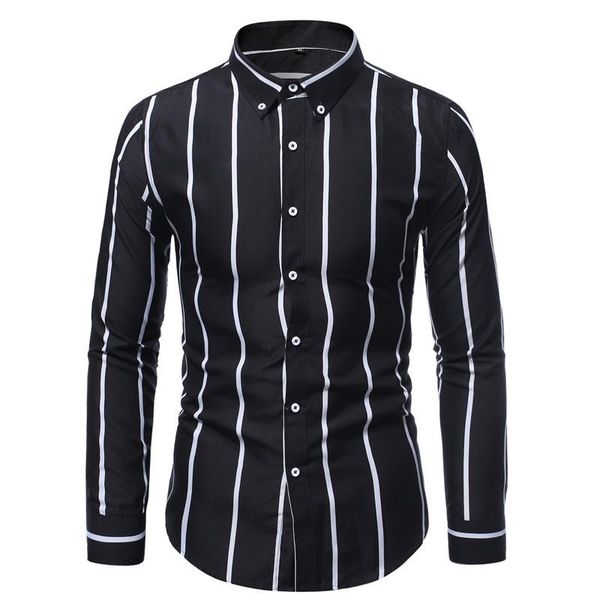 men's casual shirts spring autumn blouses long sleeve shirt men slim fit fashion stripe, White;black
men's casual shirts spring autumn blouses long sleeve shirt men slim fit fashion stripe, White;black