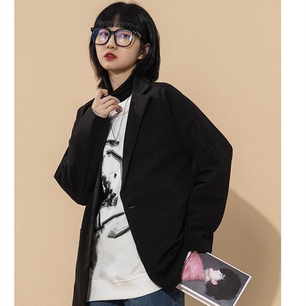 women's suits & blazers female coat 2021 women blazer single button korean style spring autumn solid color long sleeve pockets slim out, White;black
women's suits & blazers female coat 2021 women blazer single button korean style spring autumn solid color long sleeve pockets slim out, White;black