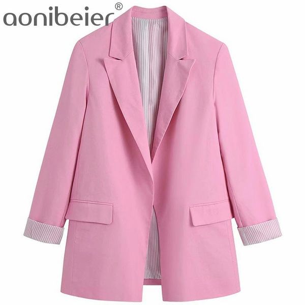 women's suits & blazers aonibeier summer autumn long sleeve open front women casual flap pockets notched collar female jacket pink coat, White;black
women's suits & blazers aonibeier summer autumn long sleeve open front women casual flap pockets notched collar female jacket pink coat, White;black
