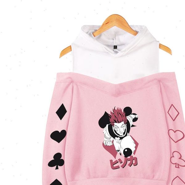 japan anime hunter x hunter hisoka women hoodie sweatshirt streetwear hip hop long sleeve off shoulder fleece jacket, Black
japan anime hunter x hunter hisoka women hoodie sweatshirt streetwear hip hop long sleeve off shoulder fleece jacket, Black