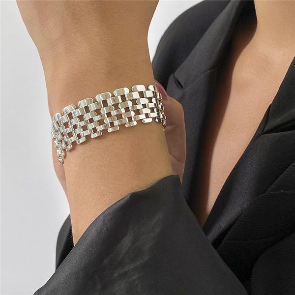 link, chain exaggerated chunky thick friendship bracelets bangles punk street curb wide on hand wrist jewelry, Black
link, chain exaggerated chunky thick friendship bracelets bangles punk street curb wide on hand wrist jewelry, Black