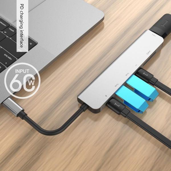 hubs 7 in 1 usb-c hub dock aluminum alloy 4k hd 30hz dual usb 3.0 port adapter pd c slot sd & tf card reader
hubs 7 in 1 usb-c hub dock aluminum alloy 4k hd 30hz dual usb 3.0 port adapter pd c slot sd & tf card reader