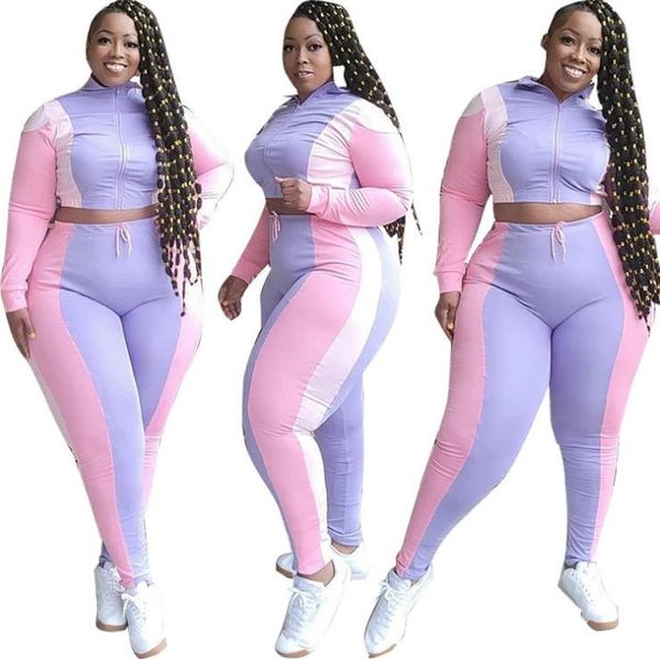 women's two piece pants shzq contrast color patchwork women casual tracksuits plus size fashion zipper turn-down collar coats lace-up s, White
women's two piece pants shzq contrast color patchwork women casual tracksuits plus size fashion zipper turn-down collar coats lace-up s, White